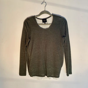 W2 Green top with pleated and lace detail